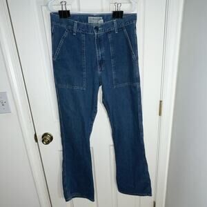 Abercrombie & Fitch Jeans Blue Denim 100% Cotton Button Zip Flap Pocket Women's